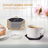 Black Coasters,Marble Coasters for Drinks with Gold Holder,Coasters for Drinks
