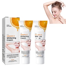 Tkekruh 2PC Achsel Aufhellungs Creme 50g，Vitamin C Aufhellende Creme, Whitening & Lighting Skin Cream, Knie, Ellbogen für Achselhöhlen, Ellbogen, Innere Oberschenkel, Knie und Körper