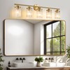 Jonsi Gold Bathroom Light Fixtures 5-Light Vanity Lights Modern Wall
