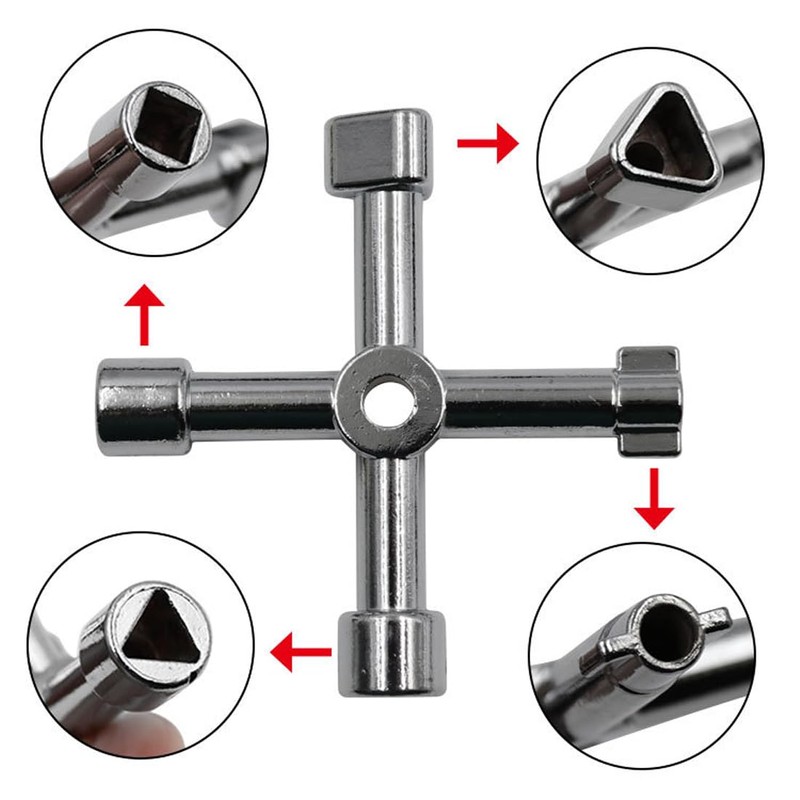 OUDQFCJ 1 x 4-way multifunctional key, universal control cabinet key,