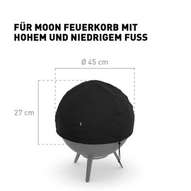 höfats - Moon cover - custom-fit, weatherproof, UV-resistant protective cover, with cord stopper - shape-retaining struts prevent water accumulation - protects the fire basket from dirt and moisture