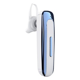 Ouitble Bluetooth Headphones Sport Single in Ear Headphones Wireless Stereo Bluetooth Headset with Ear Hooks IPX5 Waterproof 20 Hours Talk Time for Business Office Driving (White Blue)