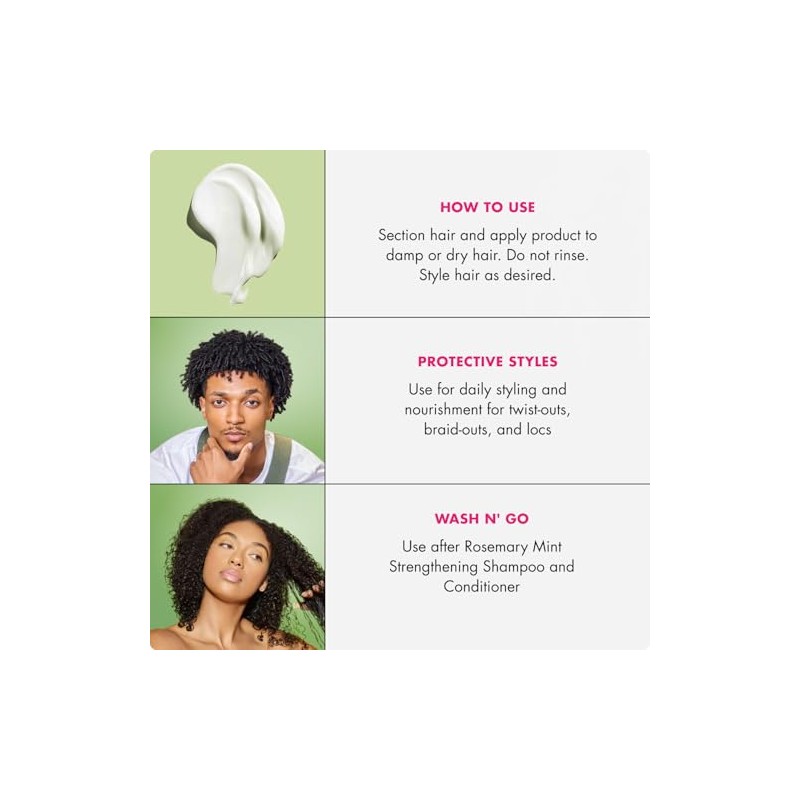 Mielle Organics Romero Mint Multi Vitamina Crema de peinado diario