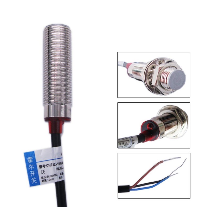 Twidec/10mm Hall Effect Proximity Sensor Inductive Switch NPN NO（Normally Open)
