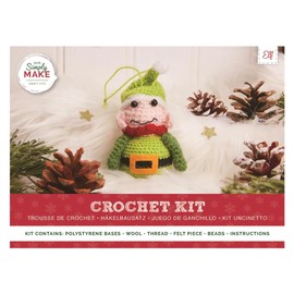 Simply Make Crochet Kit - Elf Kit - Perfect Beginners Crochet Yarn Knitting Set - Ideal Crochet Kits for Beginners Adults with Hook Tool Kit and Wool Yarn for Crochet - Craft Kit