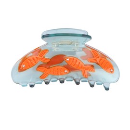 Tihebax Fish Hair Claw Clip, Novelty Fun Claw Clips 3.5" Blue Unique Non Slip Hair Clips for Women Thick Hair