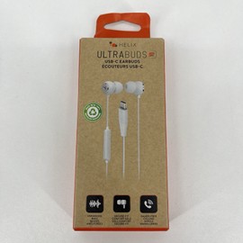 Helix Ultrabuds USB-C Earbuds Connector White Wired Headphones NEW
