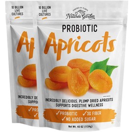 Nature's Garden Probiotic Apricots - Dried Fruit, Plump Dried, No Added Sugar, Gluten-Free, Dairy-Free, Vegan – Bulk 40 Oz Bag (Pack of 2)