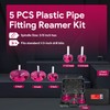 5 Piece Plastic Pipe Fitting Reamer Kit Fit into Standard