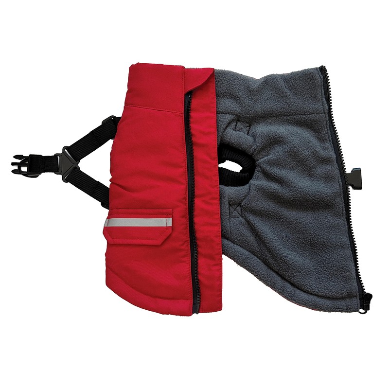 FouFou Dog Harness Coat Outdoor Cold Weather Warm Fleece Jacket