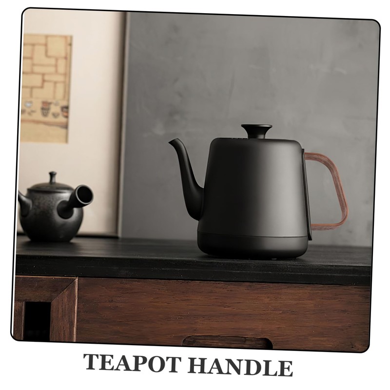 SHOWERORO 2pcs Retro Wooden Teapot Handle Replacement Ergonomic Kettle Grip