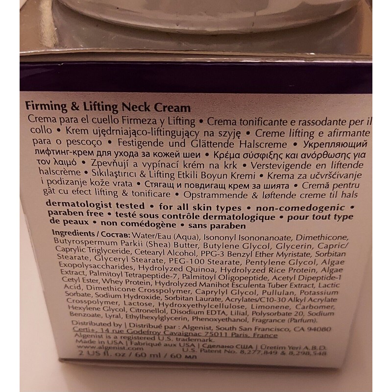 ALGENIST FIRMING & LIFTING NECK CREAM 2 oz / 60