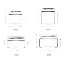 TIANZD Pack of 12 Small 100 ml Transparent Plastic Empty Cream Jar with Black Lid 100 g Empty Tin Screw Box Cosmetic Container Jar, 6 Pieces Spatulas