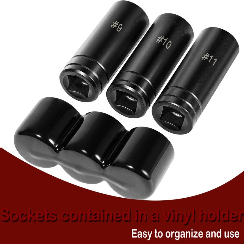 70940 Tap Socket Set, 5/8’’ 11/16’’ 3/4’’ Tap Sockets For