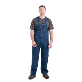 Berne Men's Heritage Unlined Washed Denim Bib Overall, 56W X 32L, Stone Wash Dark