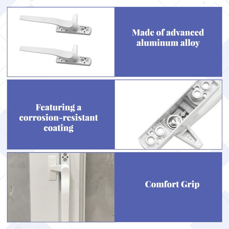 Window Handle,2 PCS Double Glazing UPVC Window Handles,White Cockspur Window