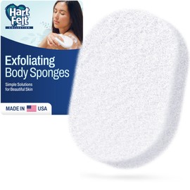 HartFelt Bath Sponge | Soft Exfoliating Body Sponge for Dead Skin | Chemical-Free Bath Scrubber for Body | Cleanses Skin from Dirt & Excess Oil | Made in USA - 1 Count