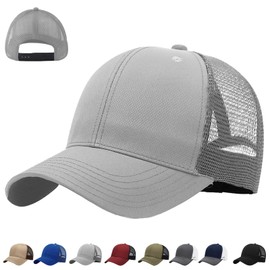 CWENDANER Mens Baseball Caps Trucker Classic Color Blocking Snapback Cap, gray
