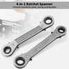 CLKE 2Pcs Ratchet Spanner, HVAC Tools, 4-in-1 Ratchet Wrench with