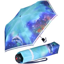 Knirps Kinder-Taschenschirm 4Kids reflective mit Reflexborte - Dolphin