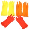 BIUDECO 3 Pairs Rubber Dishwashing Gloves Reusable Household Cleaning Gloves