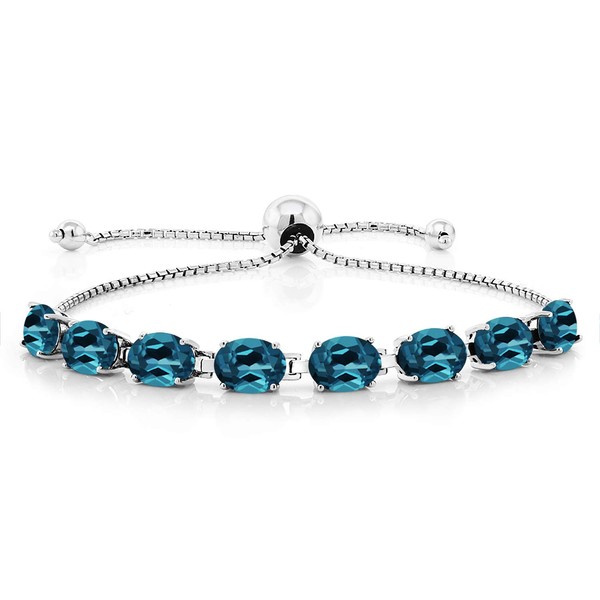 Gem Stone King - Pulsera de tenis de 8 piedras