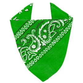 JOPHY & CO. 3/5/10 Pack 100% Cotton Bandana Scarf for Women Men Kids Unisex Plain and/or Paisley Pattern Ref A644 Green Set of 1, Green