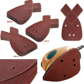 Mouse Sandpaper Sanding Sheets Velcro Sanding Triangles 10 Pieces Grit 40/60/80/120/240 for Black and Decker Detail Palm Sander Pack of 10
