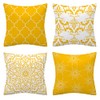 Set of 4 Luxton Home Decoration Yellow Cushion Covers, Soft