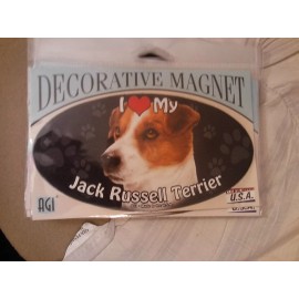 ADVANCED GRAPHICS, INC. I LOVE MY JACK RUSSELL TERRIER~DOG DECORATIVE MAGNET~NEW IN PACKAGE~MADE IN USA