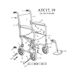 17" Seat Upholstery for ATC17 ONLY - Drive Replacement Parts for Transport Chair ATC17 & 19 (17" Seat Upholstery)