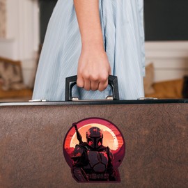 SW Mandalorian Sunset Sticker Decal Notebook Car Laptop 5.5"x5.5" (Color)