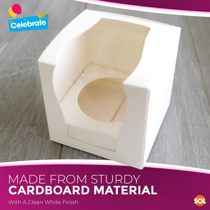 12pk White Cupcake Boxes Single | 9x9x9cm Single Cupcake Boxes