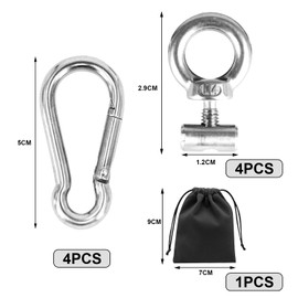 4 pcs awning rail stopper with 4 pcs carabiners, stainless steel pipe plugs, rail rings for caravan, mobile home, camper