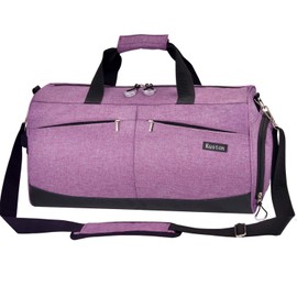 Sports Gym Bag with Shoes Compartment Travel Duffel Bag for Men and Women (Purple-)