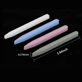 XEAOHESY 8-Piece Quartz Stone Nail File Set - Pink, Green, White, Blue - V-Shaped Design - Ideal for Nail Art