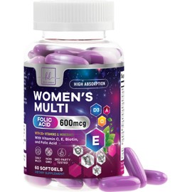 Multivitamin for Women - Vitamin A, C, D, E, and 8 B Vitamins for Energy & Immune Support, with Biotin, Iron & Zinc for Bone & Skin Health, Daily Womens Multivitamin & Minerals - 60 Softgels