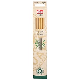 Prym 8" Double Point Bamboo, 7mm Knitting Needles, 7 mm, Natural 5 Count