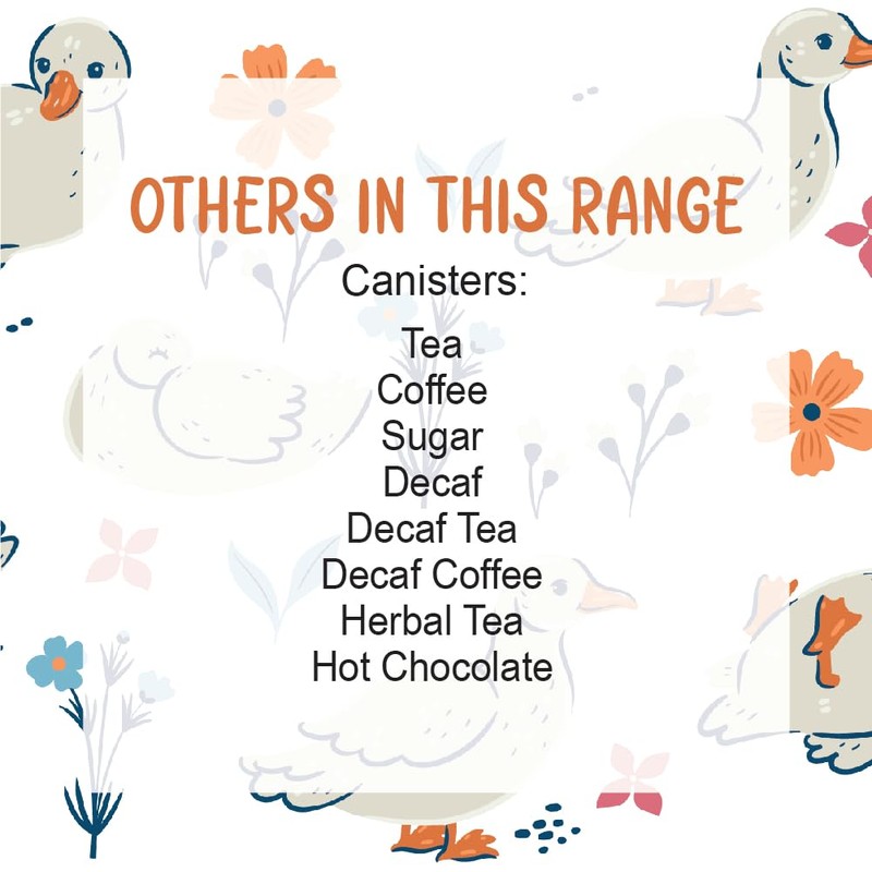 Purely Home Ducks & Flowers Ceramic Sugar Storage Canister -