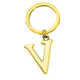 Freedale Gold Letter A-Z Keychain for Women Men Purse Handbags Metal Alphabet Initial Letter Key Ring Novelty-keychain (V)