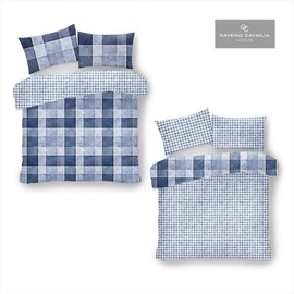 GC GAVENO CAVAILIA Geometric Duvet Cover Single (135cm X 200cm) with Pillowcase | Bedding Set Single | Polycotton Comforter Cover | Blue