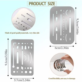 4 Pcs Erasing Shields Stainless Steel Drawing Template Shields Drafting Tools Metal Eraser Shields Tool for Mechanical Drawing Engineering Design