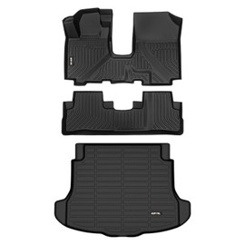 AIPOIL® Floor Mats & Cargo Liner Set for Honda CRV 2007-2011 All Weather Protection TPE Anti-Slip Automotive Full Set Custom Car Mats Accessories - Black