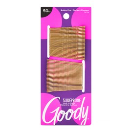 Goody SlideProof Bobby Pins - 50 Ct, Metallic Blonde, High Gloss Bobby Hair Pins for Styling, Lock In Style, Comfortable, Pain-Free Hair Accessories for Women & Men, All Hair Types