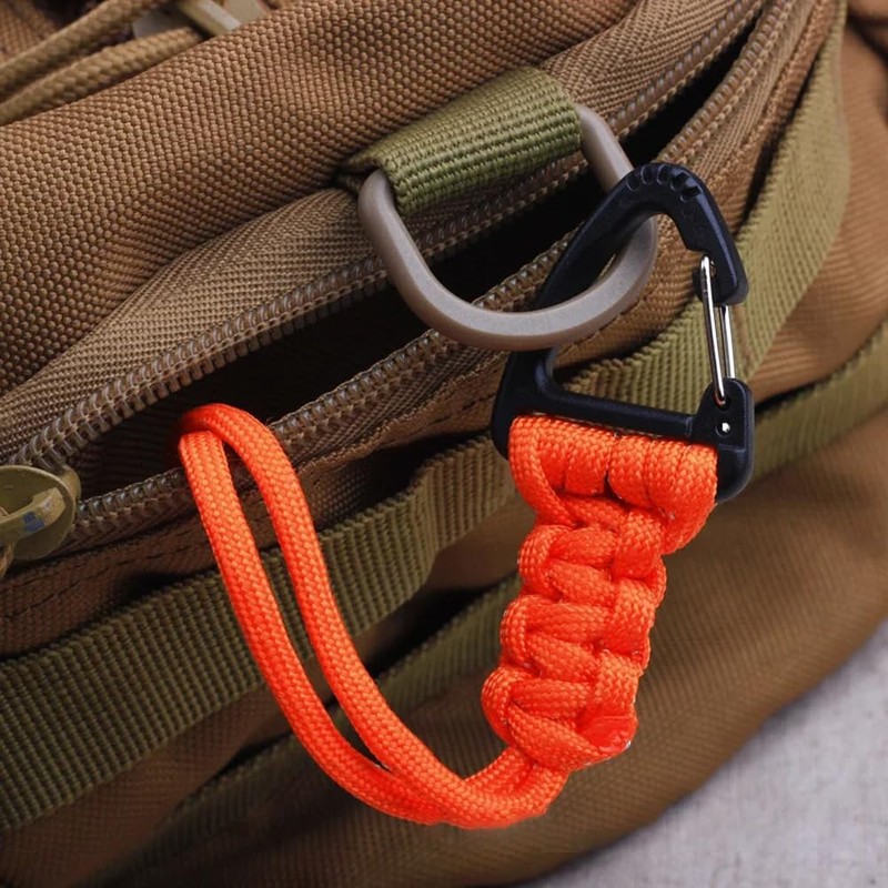 DraCra 3 Pack Paracord Keychain Lanyard Triangle Buckle Lock Clip