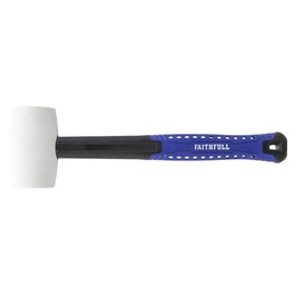 Faithfull FAIRMWF16 Rubber Mallet - White 16oz Fibreglass Shaft