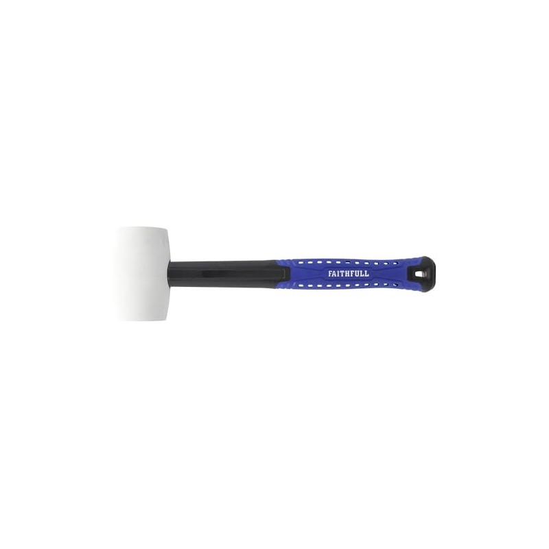 Faithfull FAIRMWF16 Rubber Mallet - White 16oz Fibreglass Shaft