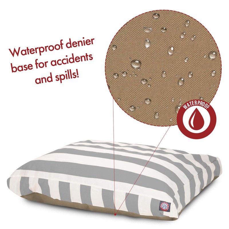 Majestic Pet Vertical Stripe Gray Medium Rectangle Pet Bed