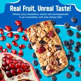 Cooper Street Granola Bakes - Soft Baked Oats, Grain & Seeds Granola Bars in Bulk - Nut & Dairy Free, Low Sodium Healthy Office Breakroom & Vending Machine Snacks - Blueberry Pomegranate - 48 Pack