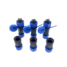 3 Stücke Anschlussstecker Luftfahrtstecker SP21 2 Polig, IP68 2 Pin Lötfreier Aviation-Stecker Wasserdichter Luftfahrtstecker für Außenlampen Verwendet 500V 30A (12AWG Kabel Schraub-Crimp)